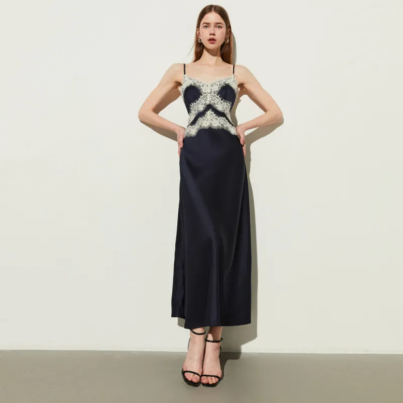 DPLAY Slip Dress Women's Navy Blue-1