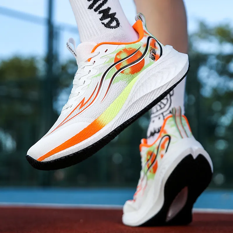 Qing Pao Running Shoes Men Low Top White-10