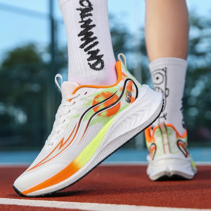 Qing Pao Running Shoes Men Low Top White-7
