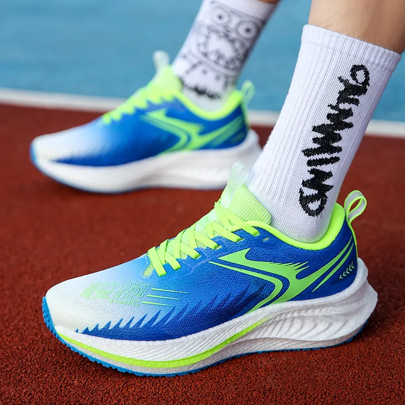 Qing Pao Running Shoes Men Low Top Cyan-7