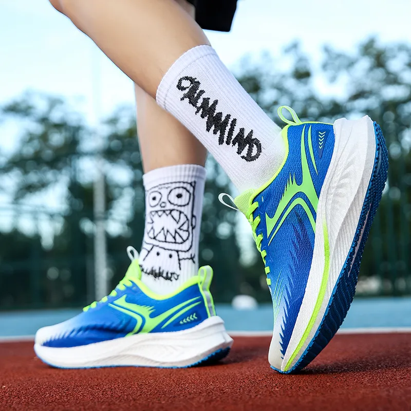 Qing Pao Running Shoes Men Low Top Cyan-8