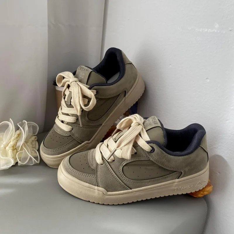 Lanza Anti Slip Wear Resistant Breathable Height Increasing Low Top Skateboard Shoes Women's-18