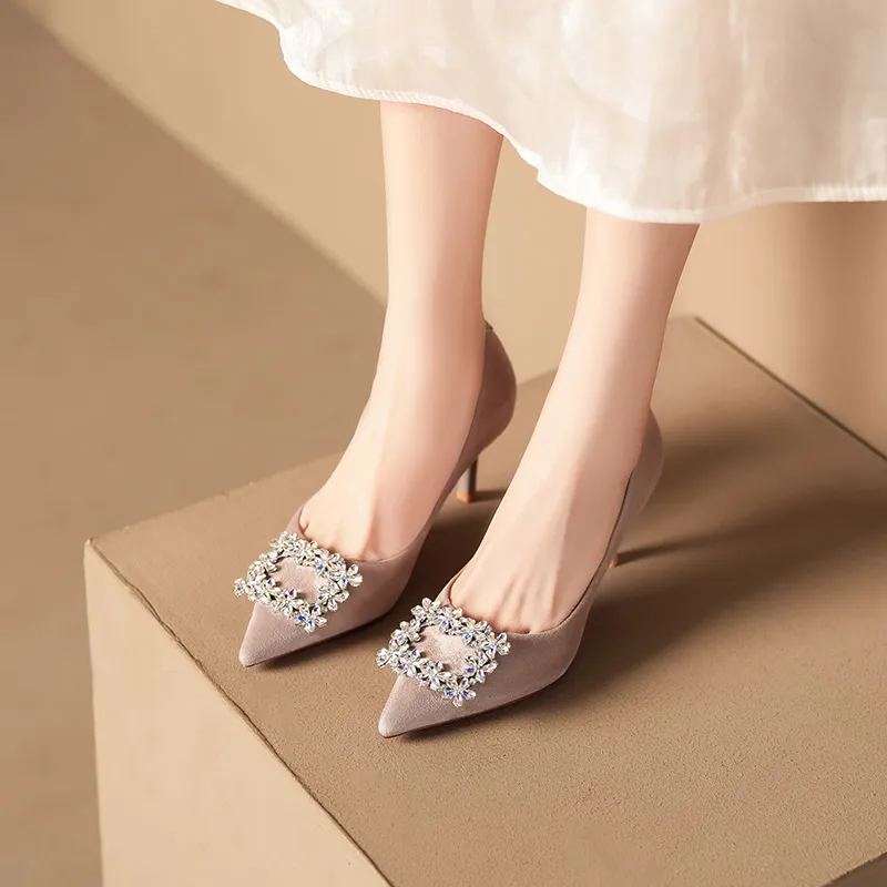 Lanza Slim Heel High Heels 7.5CM Women's-17