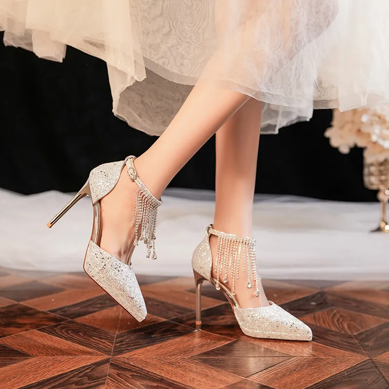 Lanza Slim Heel High Heels 10.5cm Women's-8