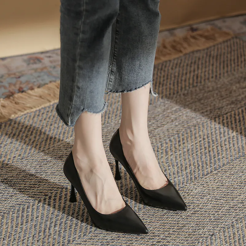 Lanza Slim Heel High Heels 6.5CM 8.5CM Women's Black-1