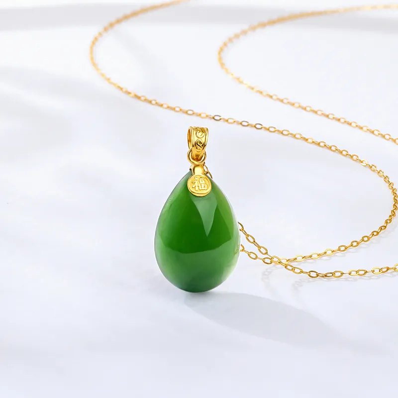 SUNFEEL Hetian Jade Pendant With 925 Sterling Silver Necklace Included Jasper Women's-2
