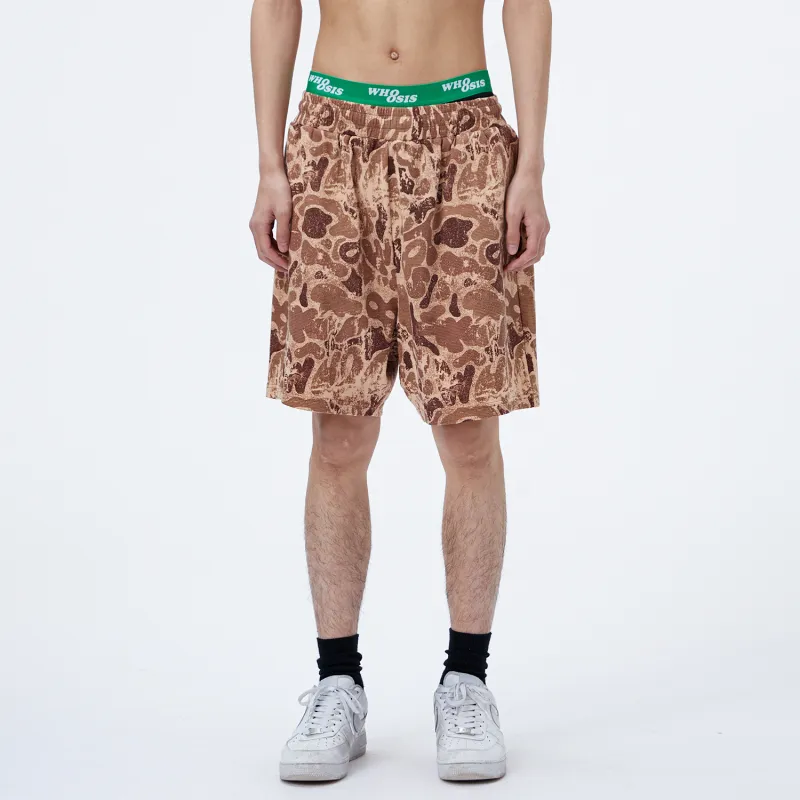 WHOOSIS Casual Shorts Unisex Desert Yellow Camouflage-2