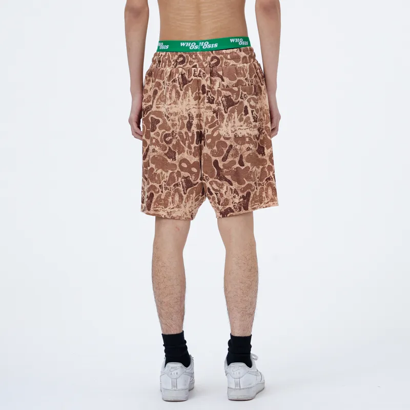 WHOOSIS Casual Shorts Unisex Desert Yellow Camouflage-4