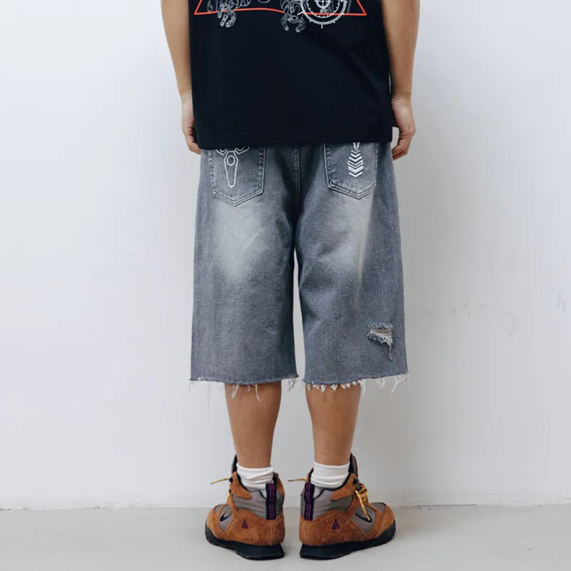 WHOOSIS X Ghost In The Shell, Collaboration Denim Shorts Unisex-4