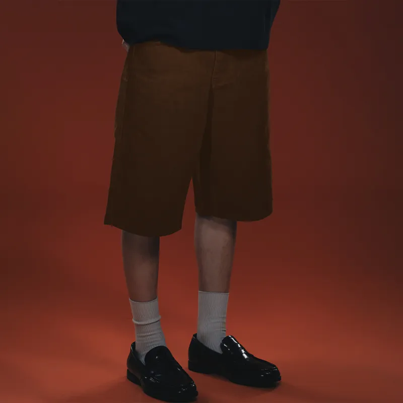 WHOOSIS Cargo Shorts Unisex Dark Brown-2