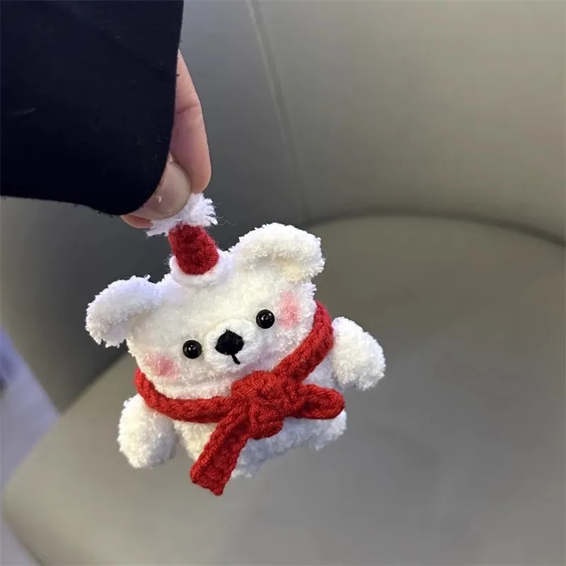 SHIBADU Compatibility With AirPods Plush Fall Winter Cute Bear Wireless Bluetooth Headphone Cases-3