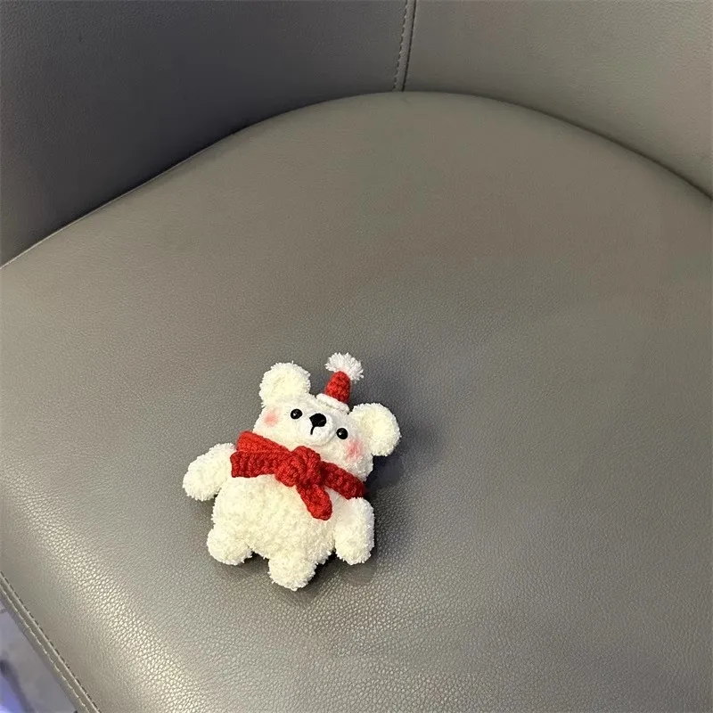 SHIBADU Compatibility With AirPods Plush Fall Winter Cute Bear Wireless Bluetooth Headphone Cases-1
