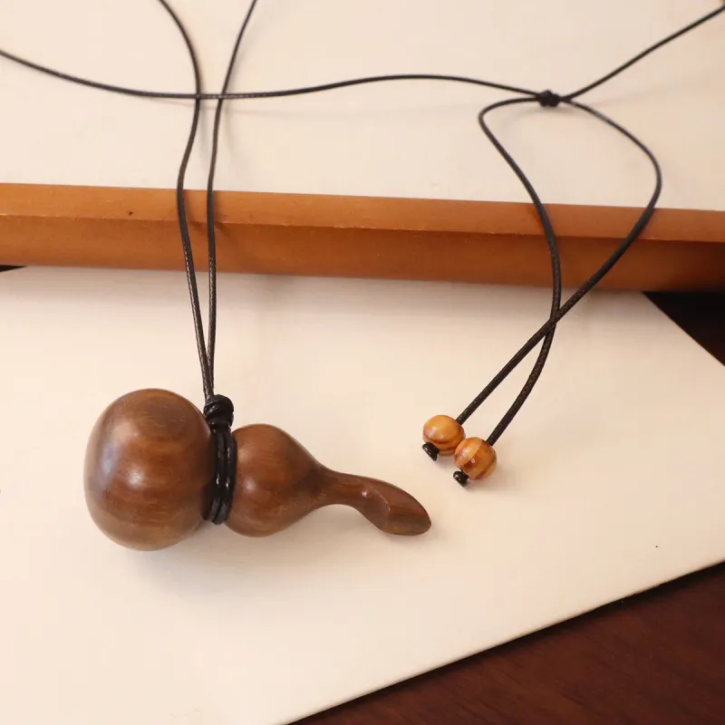 PANDUONA Ebony Wood Necklaces Unisex Black/Red/Brown-3