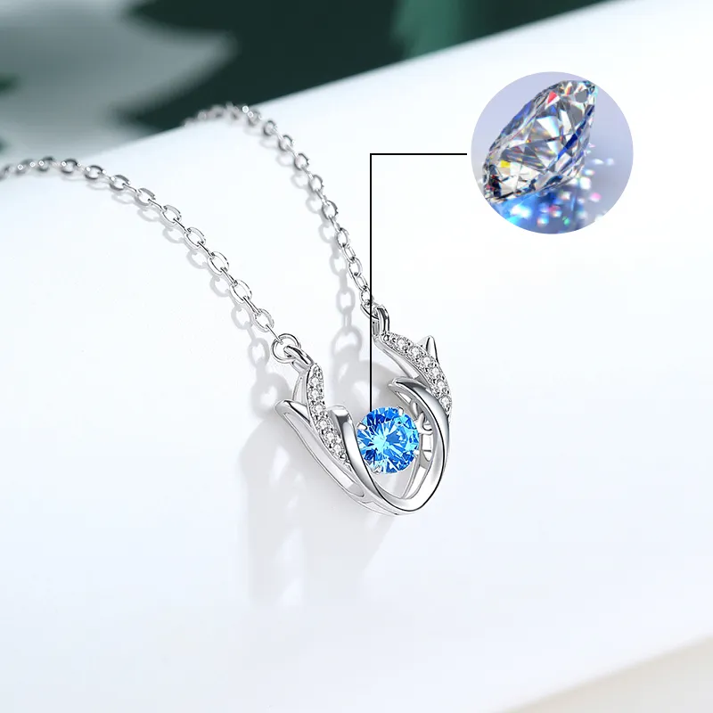 PRP S925 Silver Necklaces Women's White/Silver Blue-4