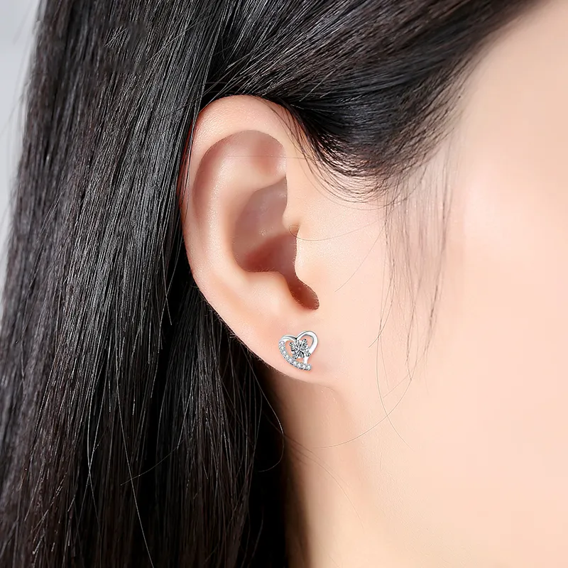 PRP S925 Silver Stud Earrings Women's-4