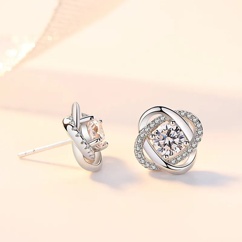 PRP S925 Silver Stud Earrings Women's-2