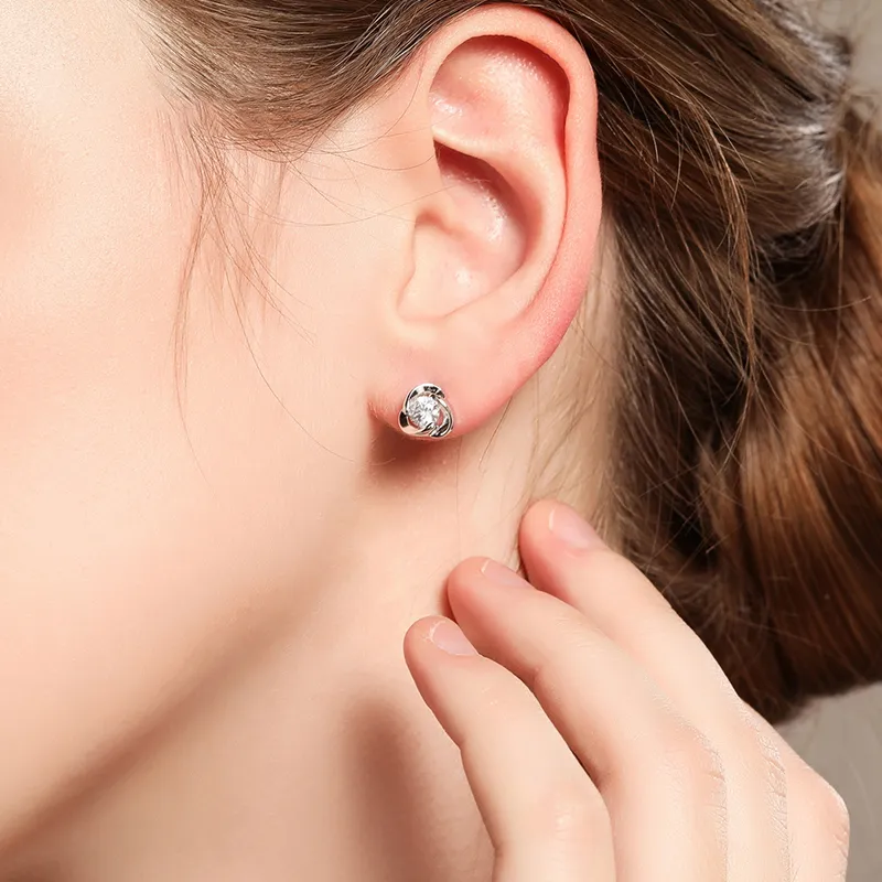 PRP S925 Silver Stud Earrings Women's-2