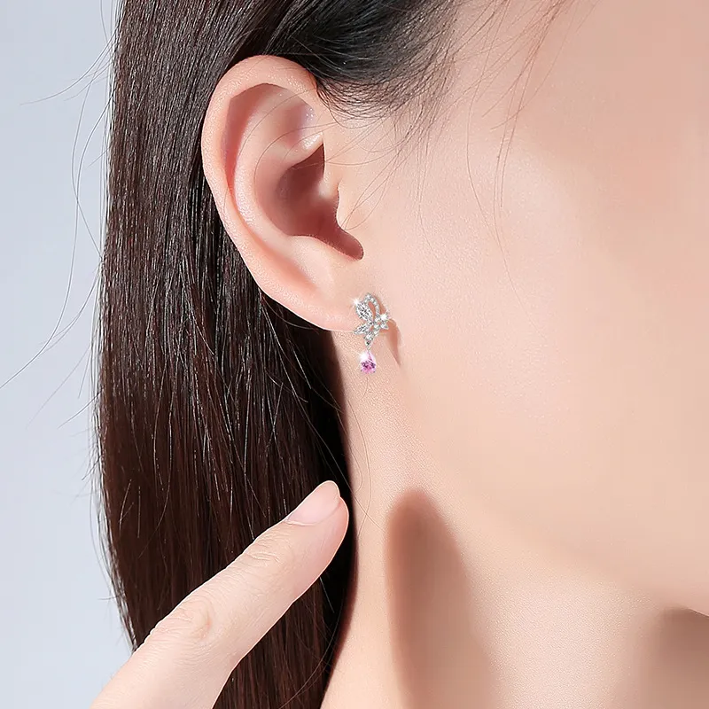 P&N S925 Silver Stud Earrings Women's-4