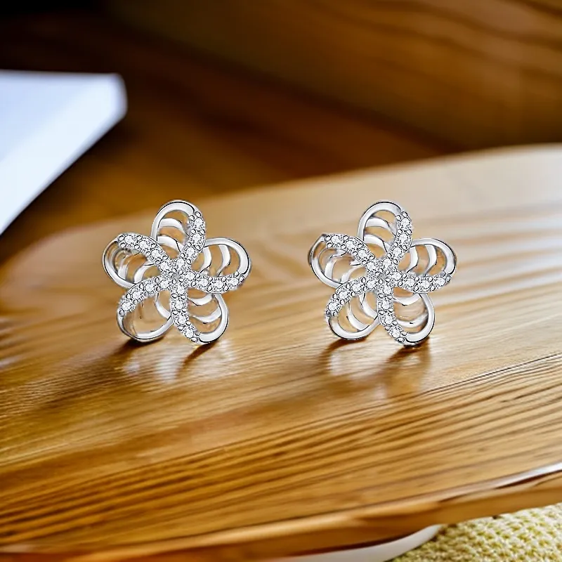 PRP S925 Silver Stud Earrings Women's-2