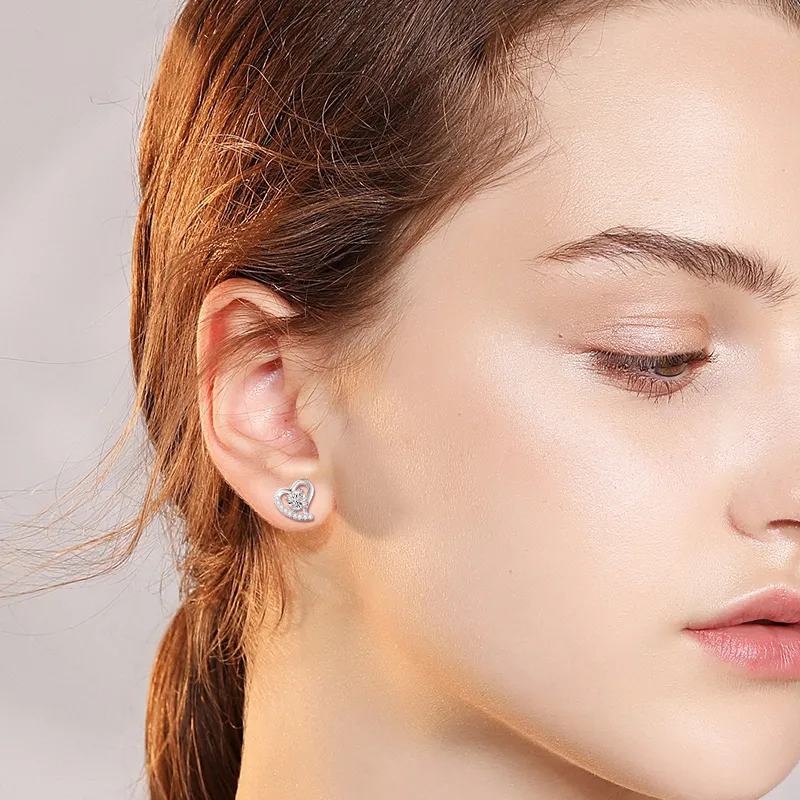 PRP S925 Silver Stud Earrings Women's-3