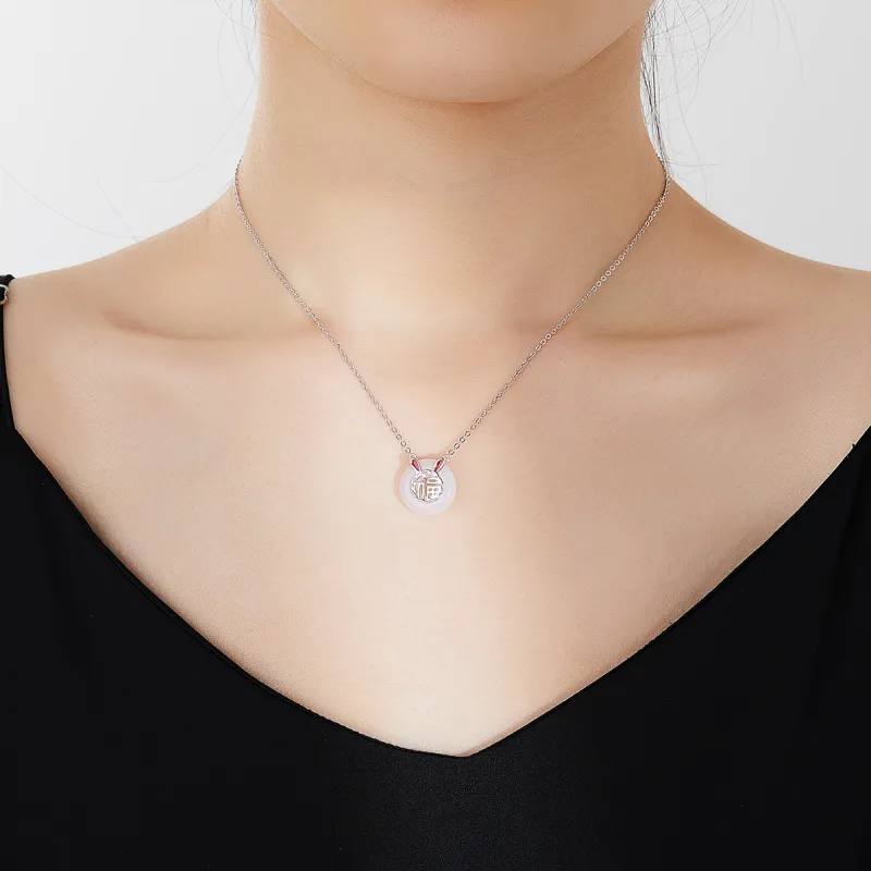 P&N S925 Silver Collarbone Chain Necklace Women's-6
