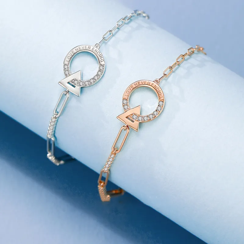 P&N S925 Silver Bracelets Women's Silver White-5