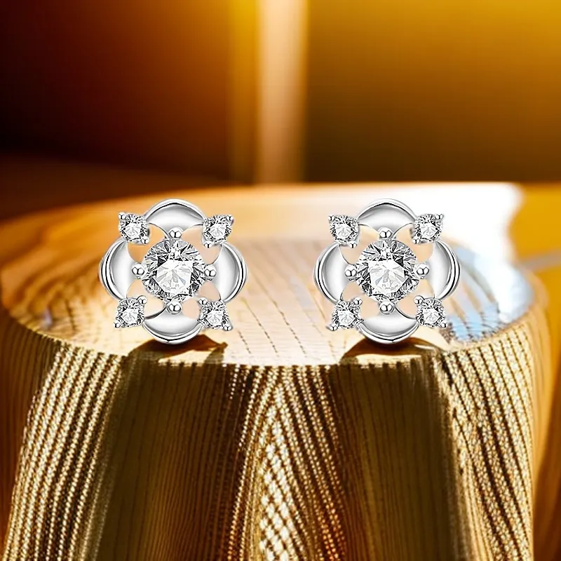 PRP S925 Silver Stud Earrings Women's-1