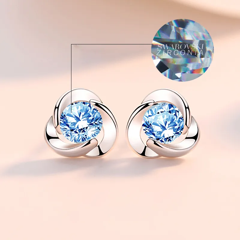 PRP S925 Silver Stud Earrings Women's-5