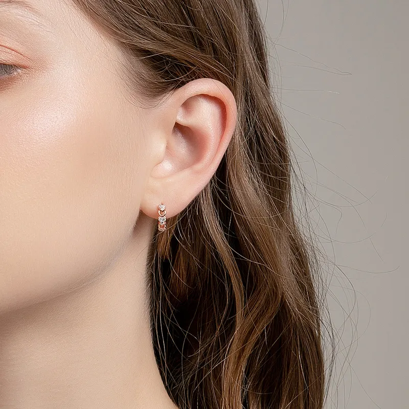 P&N S925 Silver Hoop Earrings Women's-4