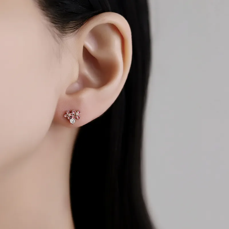 PRP Zircon Stud Earrings Women's-1