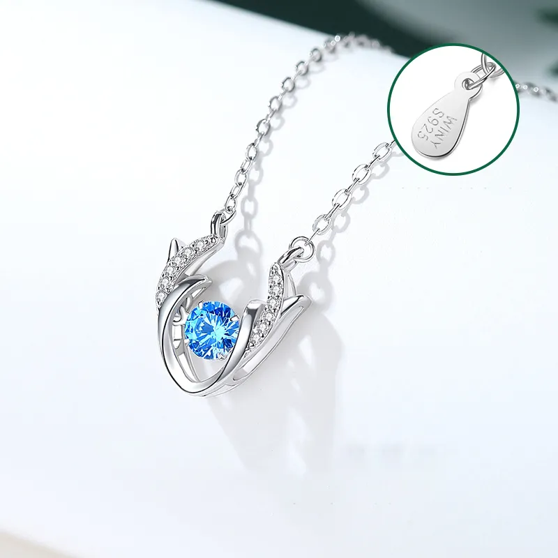 PRP S925 Silver Necklaces Women's White/Silver Blue-3