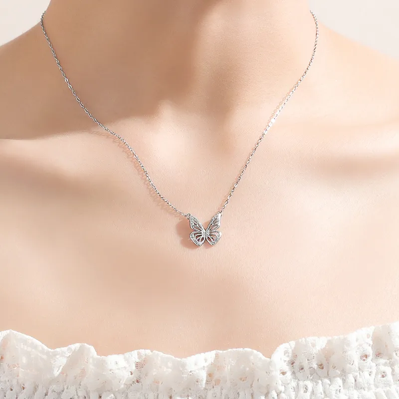 PRP S925 Silver Collarbone Chain Necklace Women's-4