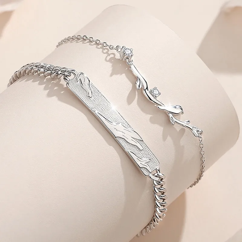 P&N S925 Silver Bracelets Unisex-4