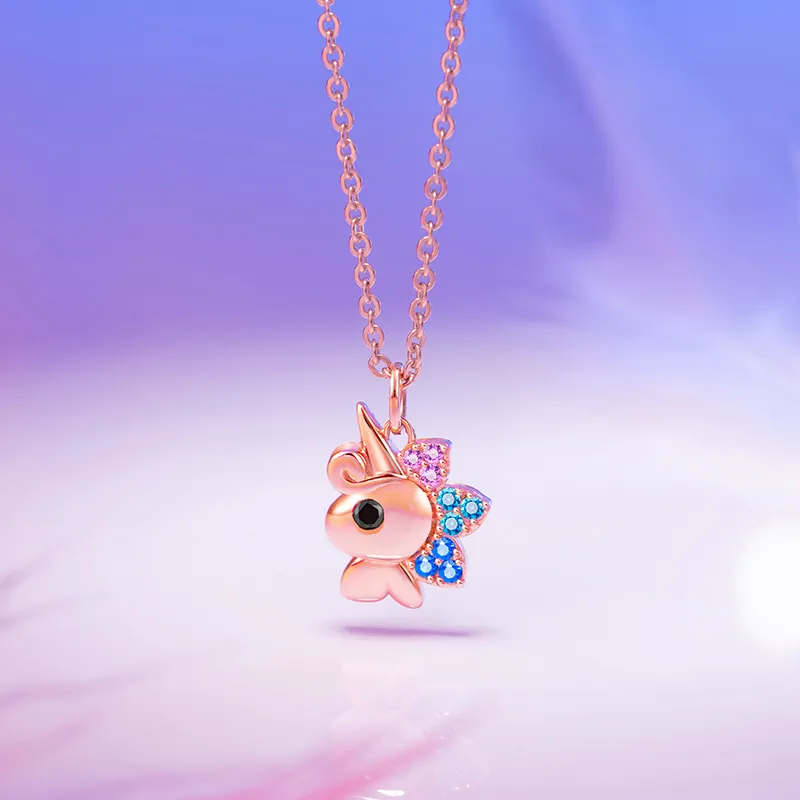 P&N S925 Silver Necklaces Women's Rose Gold-2