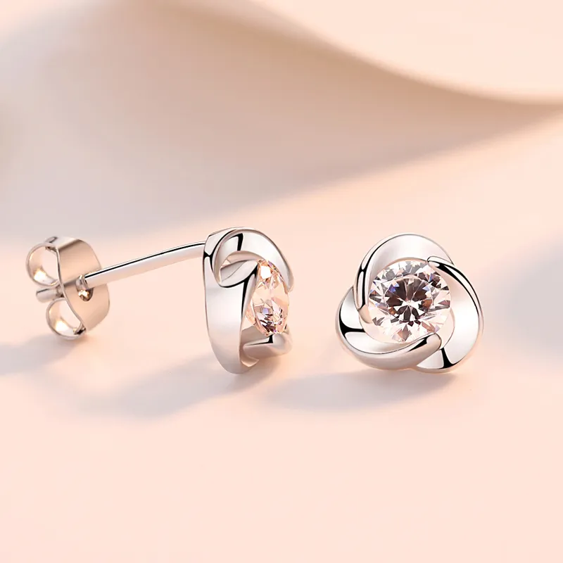 PRP S925 Silver Stud Earrings Women's-3