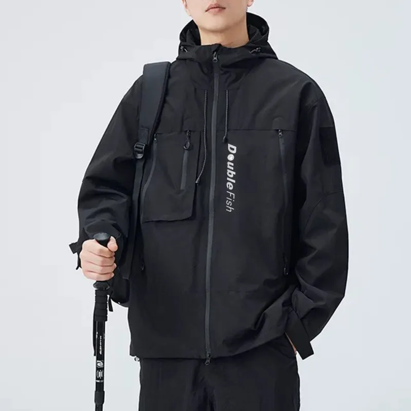DOUBLEFISH Water Resistant Windproof And Water Repellent Windbreaker Jacket Unisex-3