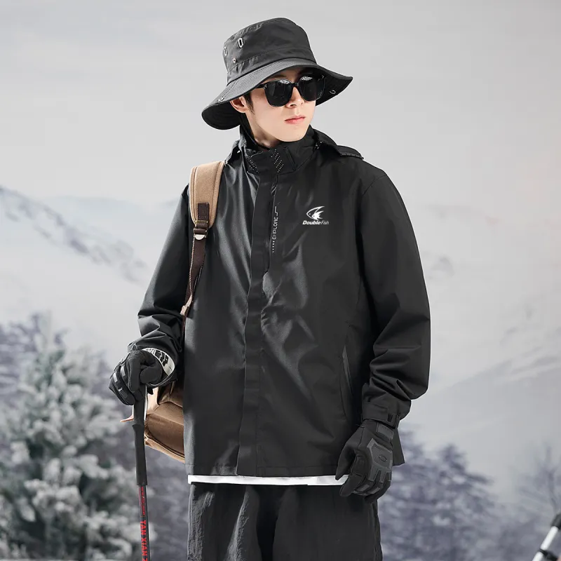 DOUBLEFISH Waterproof And Windproof Windbreaker Coats Unisex-4