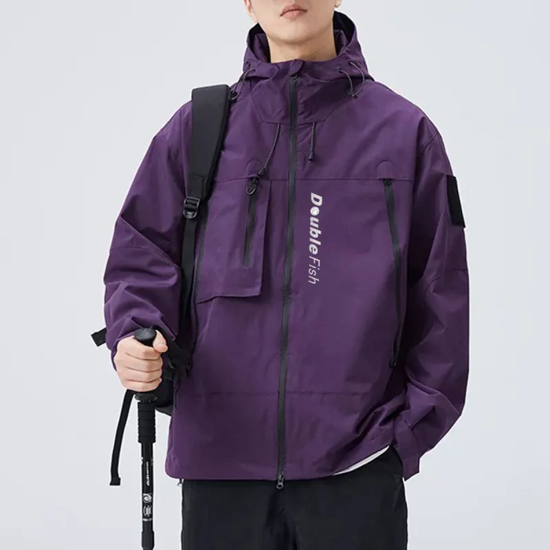 DOUBLEFISH Water Resistant Windproof And Water Repellent Windbreaker Jacket Unisex-10