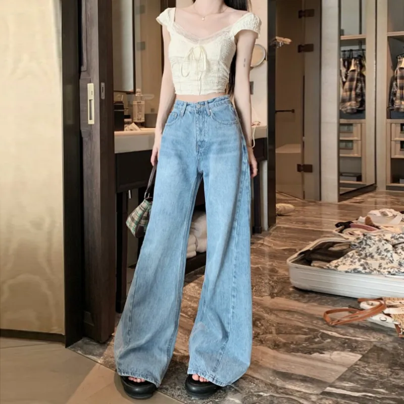 FAIRFAFO Jeans Women's Blue-2