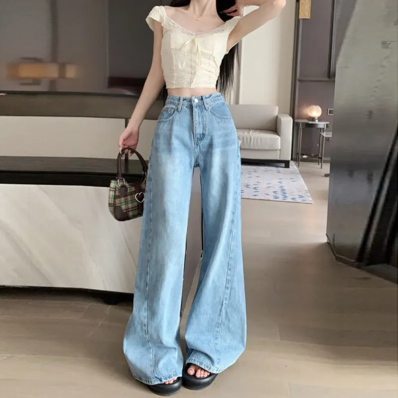 FAIRFAFO Jeans Women's Blue-3