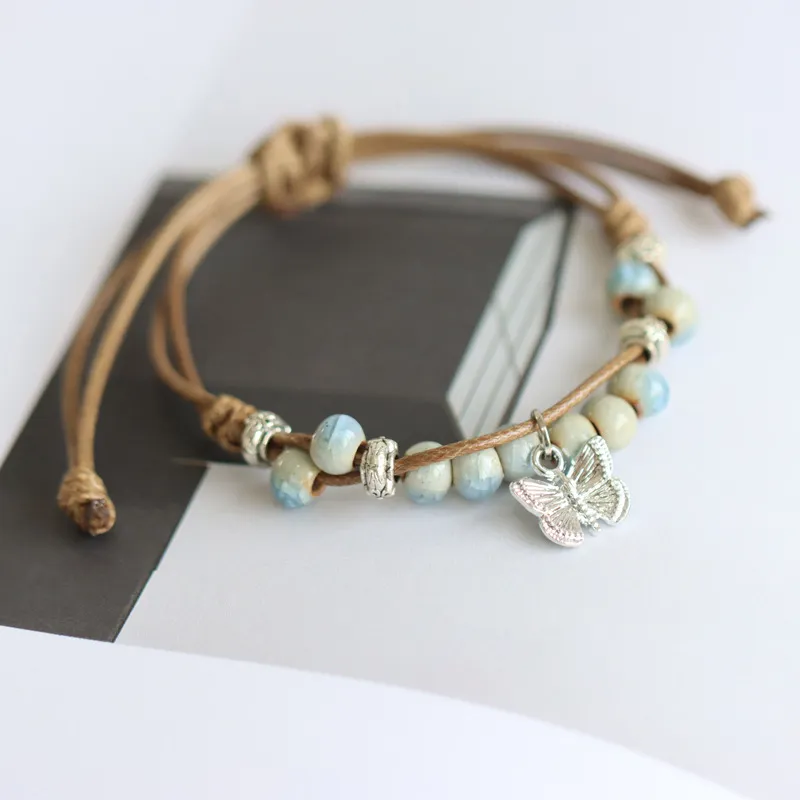 TUTAE Alloy Ceramic Bracelets Women's Blue-2