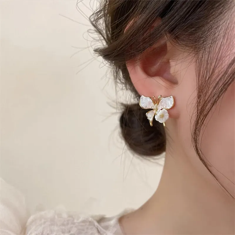TUTAE Alloy Earrings Women's Gradient Blue-5