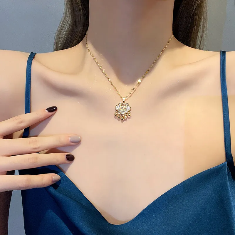 TUTAE Alloy Necklaces Women's Gold-6