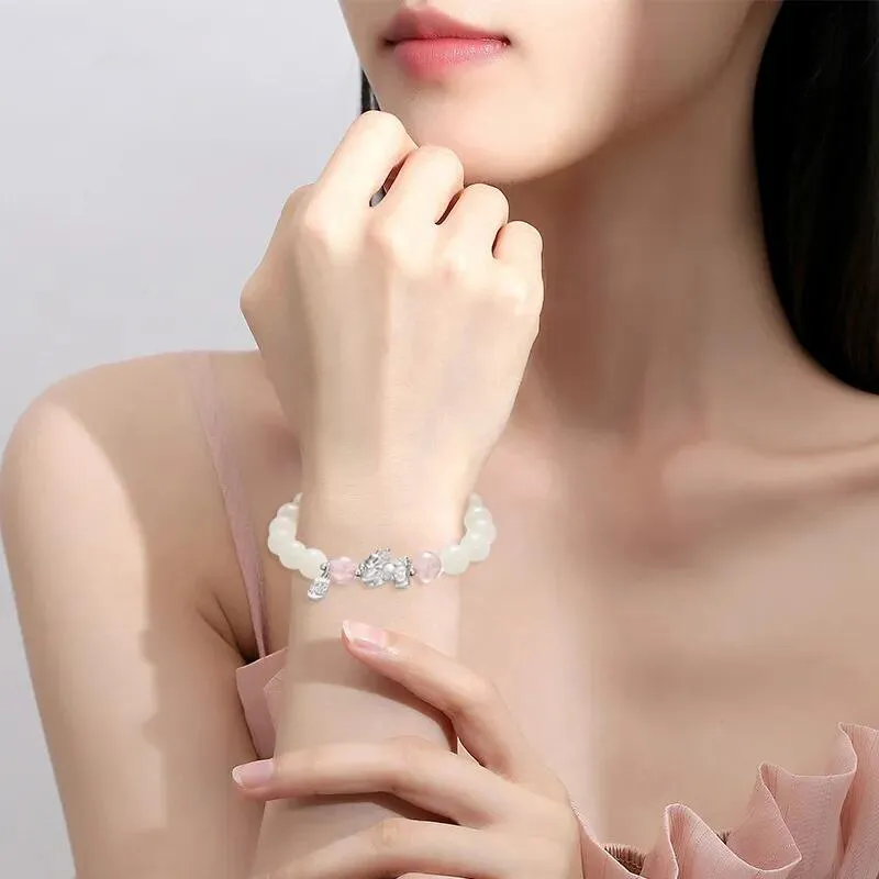 TUTAE White Jade Bodhi Bracelets Women's-1