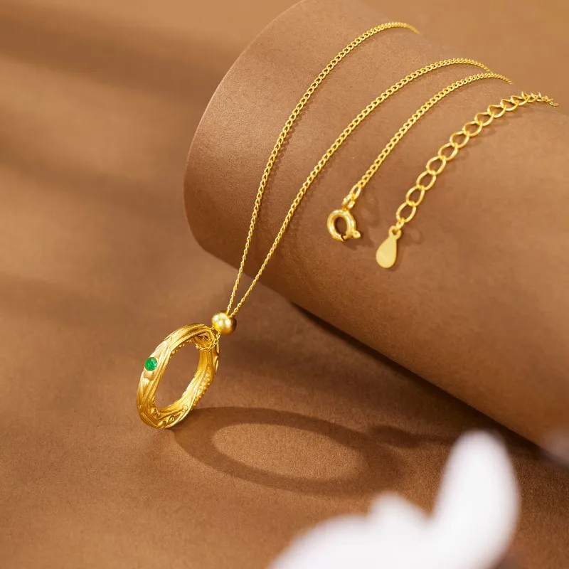 TUTAE 925 Sterling Silver Necklaces Unisex Gold-3