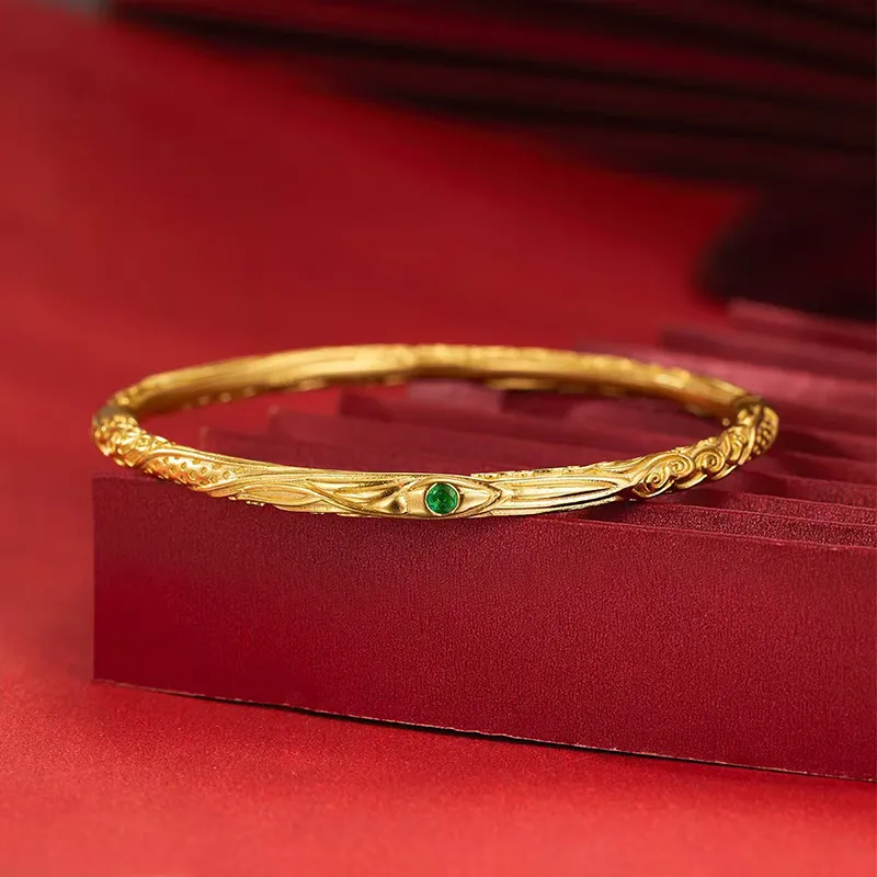 TUTAE 925 Sterling Silver Bangles Unisex Gold-4