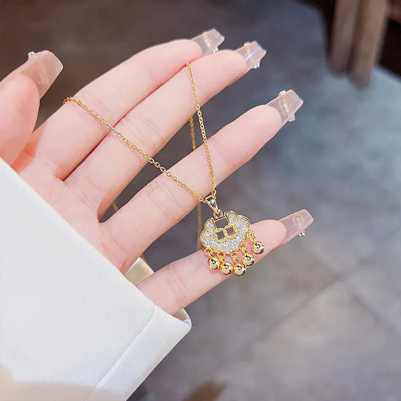 TUTAE Alloy Necklaces Women's Gold-4