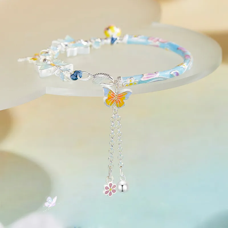 TUTAE 999 Fine Silver Sterling Silver Bracelets Women's Pink-4