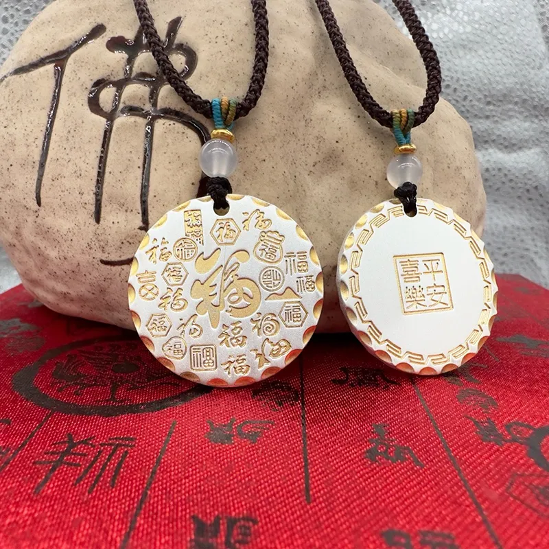 TUTAE 999 Fine Silver Necklaces Unisex Gold-12
