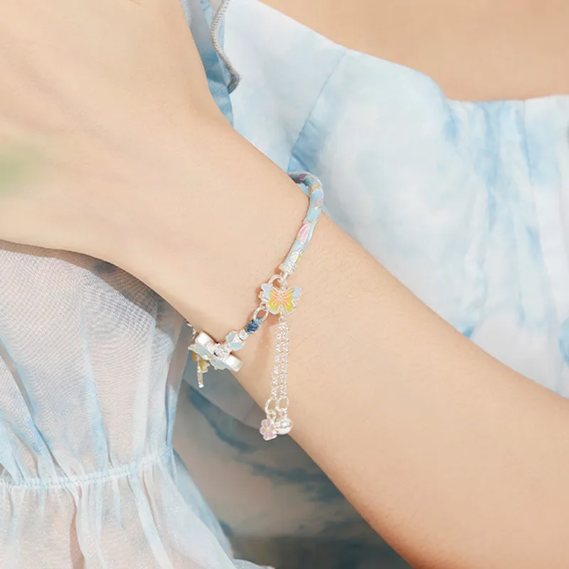 TUTAE 999 Fine Silver Sterling Silver Bracelets Women's Pink-1